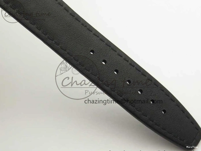 MIROTIME 0129 Snug Portofino IW391022 SS ZK 1:1 Best Edition White Dial Gold Markers On Black Leather Strap A 7130